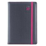 Kalendarz książkowy ELASTIC tygodniowy A5 2023 polski - grafit/magenta gumka