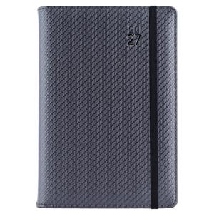 Kalendarz książkowy ELASTIC tygodniowy A5 2027 polski - grafit/czarna gumka
