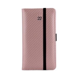 Kalendarz książkowy ELASTIC tygodniowy kieszonkowy 2022 słowacki?? - pudrowy/czarna gumka