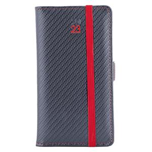 Kalendarz książkowy ELASTIC tygodniowy kieszonkowy 2023 czeski - grafit/czerwona gumka