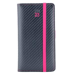 Kalendarz książkowy ELASTIC tygodniowy kieszonkowy 2023 czeski - grafit/magenta gumka