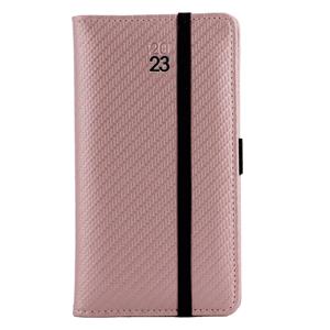 Kalendarz książkowy ELASTIC tygodniowy kieszonkowy 2023 czeski - pudrowy/czarna gumka