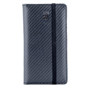 Kalendarz książkowy ELASTIC tygodniowy kieszonkowy 2023 słowacki?? - grafit/czarna gumka