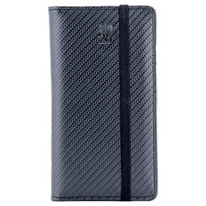 Kalendarz książkowy ELASTIC tygodniowy kieszonkowy 2026 czeski - grafit/czarna gumka