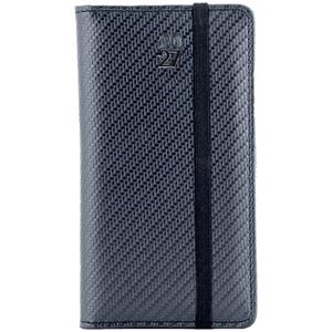 Kalendarz książkowy ELASTIC tygodniowy kieszonkowy 2027 polski - grafit/czarna gumka