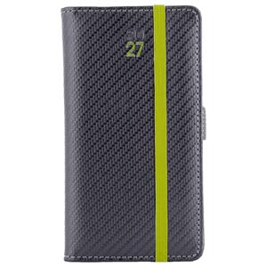 Kalendarz książkowy ELASTIC tygodniowy kieszonkowy 2027 polski - grafit/zielona gumka