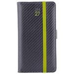 Kalendarz książkowy ELASTIC tygodniowy kieszonkowy 2027 polski - grafit/zielona gumka