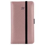 Kalendarz książkowy ELASTIC tygodniowy kieszonkowy 2027 polski - pudrowy/czarna gumka