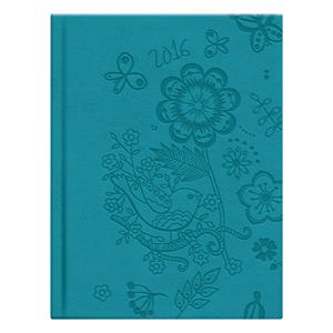 Kalendarz książkowy Flora 2016 tygodniowy - turkusowy