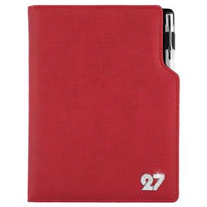 Kalendarz książkowy GEP CRYSTAL dzienny A5 2027 polski - czerwony