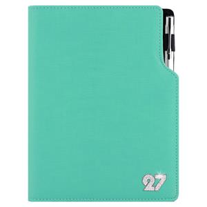 Kalendarz książkowy GEP CRYSTAL dzienny B6 2027 polski - miętowy