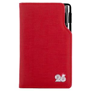 Kalendarz książkowy GEP CRYSTAL tygodniowy kieszonkowy 2026 słowacki - czerwony