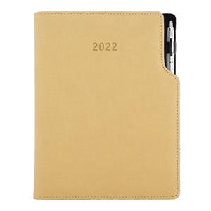 Kalendarz książkowy GEP z długopisem dzienny A4 2022 CZ/SK - beżowy