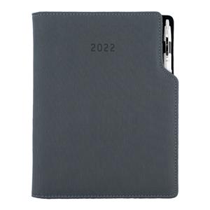 Kalendarz książkowy GEP z długopisem dzienny A4 2022 CZ/SK - szary