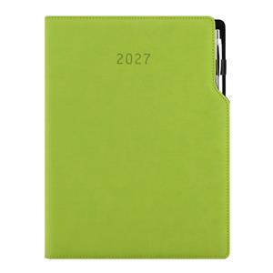 Kalendarz książkowy GEP z długopisem dzienny A4 2027 polski - jasnozielony