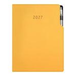 Kalendarz książkowy GEP z długopisem dzienny A4 2027 polski - musztardowy