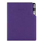 Kalendarz książkowy GEP z długopisem dzienny A5 2027 polski - fioletowy