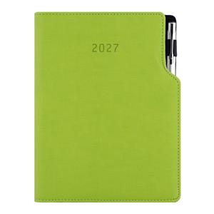 Kalendarz książkowy GEP z długopisem dzienny A5 2027 polski - jasnozielony