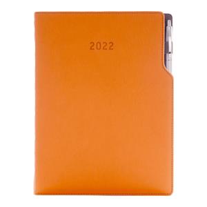 Kalendarz książkowy GEP z długopisem tygodniowy A4 2022 polski - pomarańczowy