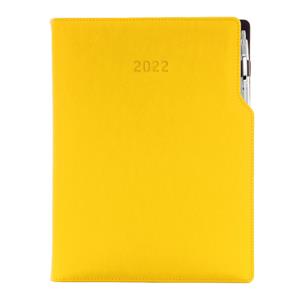 Kalendarz książkowy GEP z długopisem tygodniowy A4 2022 polski - żółty