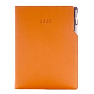 Kalendarz książkowy GEP z długopisem tygodniowy A4 2023 CZ/SK - pomarańczowy