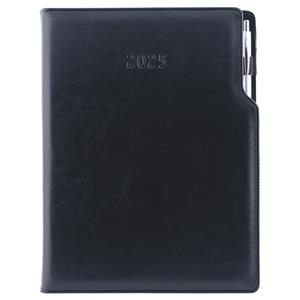 Kalendarz książkowy GEP z długopisem tygodniowy A4 2025 CZ/SK - czarny