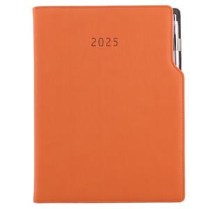 Kalendarz książkowy GEP z długopisem tygodniowy A4 2025 polski - pomarańczowy