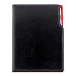 Kalendarz książkowy GEP z długopisem tygodniowy A4 2027 polski - czarny (czerwone wnętrze)