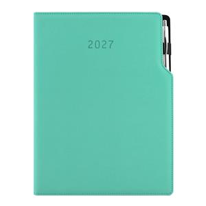 Kalendarz książkowy GEP z długopisem tygodniowy A4 2027 polski - miętowy