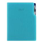 Kalendarz książkowy GEP z długopisem tygodniowy A4 2027 polski - turkusowy (niebieskie wnętrze)