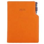 Kalendarz książkowy GEP z długopisem tygodniowy A5 2025 polski - pomarańczowy