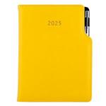 Kalendarz książkowy GEP z długopisem tygodniowy A5 2025 polski - żółty