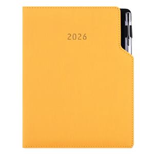 Kalendarz książkowy GEP z długopisem tygodniowy A5 2026 słowacki?? - musztardowy