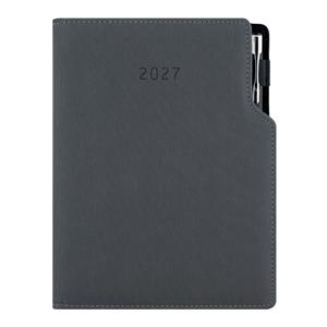 Kalendarz książkowy GEP z długopisem tygodniowy A5 2027 polski - szary