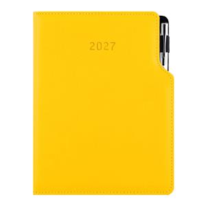 Kalendarz książkowy GEP z długopisem tygodniowy A5 2027 polski - żółty