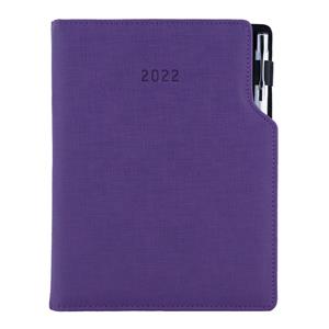Kalendarz książkowy GEP z długopisem tygodniowy B5 2022 polski - fioletowy