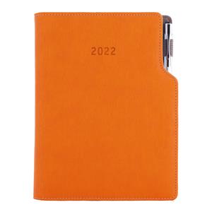Kalendarz książkowy GEP z długopisem tygodniowy B5 2022 polski - pomarańczowy