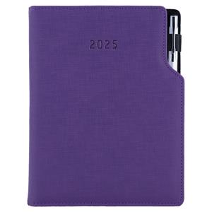 Kalendarz książkowy GEP z długopisem tygodniowy B5 2025 polski - fioletowy