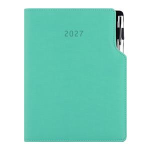 Kalendarz książkowy GEP z długopisem tygodniowy B5 2027 polski - miętowy