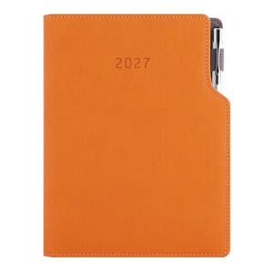 Kalendarz książkowy GEP z długopisem tygodniowy B5 2027 polski - pomarańczowy