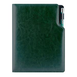 Kalendarz książkowy GEP z długopisem tygodniowy B5 2027 polski - zielony