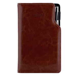 Kalendarz książkowy GEP z długopisem tygodniowy kieszonkowy 2023 polski - brązowy