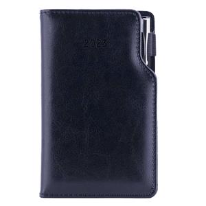 Kalendarz książkowy GEP z długopisem tygodniowy kieszonkowy 2023 słowacki?? - czarny