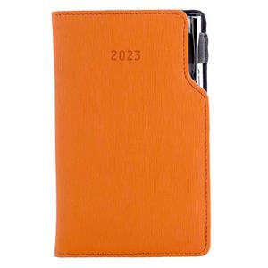 Kalendarz książkowy GEP z długopisem tygodniowy kieszonkowy 2023 słowacki?? - pomarańczowy