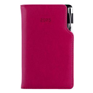 Kalendarz książkowy GEP z długopisem tygodniowy kieszonkowy 2023 słowacki?? - purpurowy