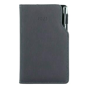 Kalendarz książkowy GEP z długopisem tygodniowy kieszonkowy 2023 słowacki?? - szary