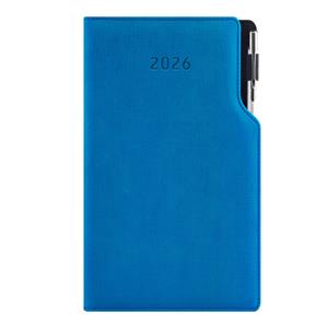 Kalendarz książkowy GEP z długopisem tygodniowy kieszonkowy 2026 słowacki?? - niebieski