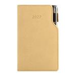Kalendarz książkowy GEP z długopisem tygodniowy kieszonkowy 2027 polski - beżowy