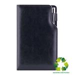 Kalendarz książkowy GEP z długopisem tygodniowy kieszonkowy 2027 polski - czarny (czarne wnętrze) - skóra ekologiczna z 