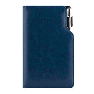 Kalendarz książkowy GEP z długopisem tygodniowy kieszonkowy 2027 polski - granatowy